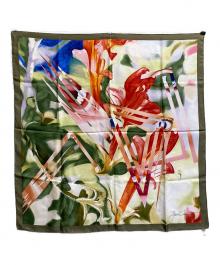 LOUIS VUITTON（ルイ ヴィトン）の古着「大判シルクスカーフ/James Rosenquist」｜グリーン