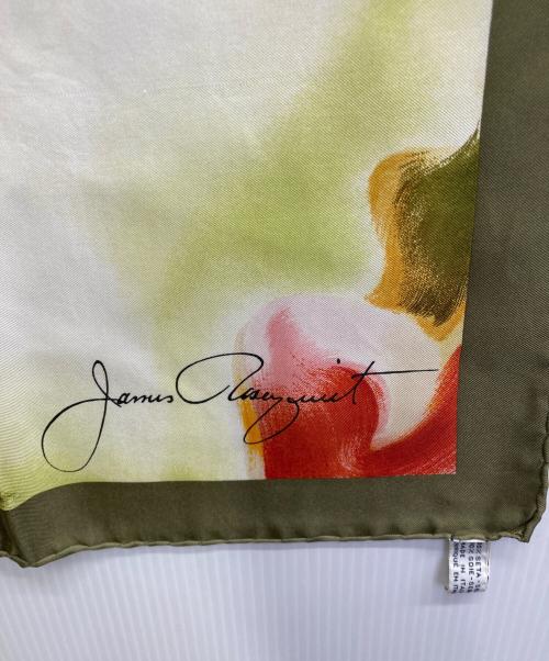 LOUIS VUITTON（ルイ ヴィトン）LOUIS VUITTON (ルイ ヴィトン) 大判シルクスカーフ/James Rosenquist グリーンの古着・服飾アイテム