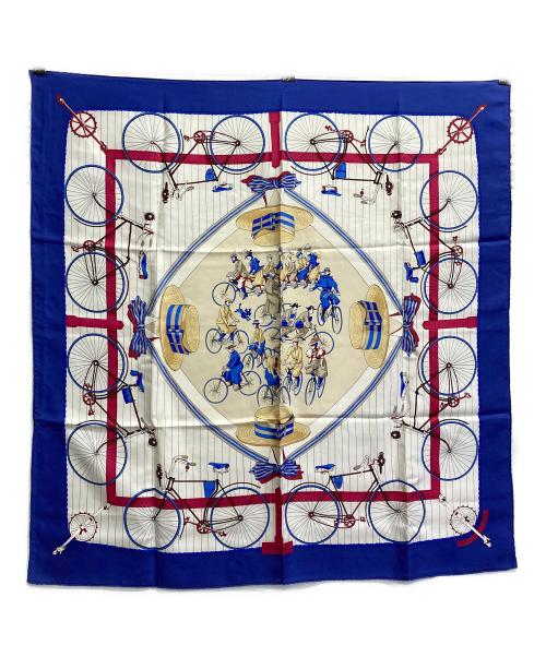 HERMES（エルメス）HERMES (エルメス) Les Bacanes 自転車/カレ90 ブルーの古着・服飾アイテム