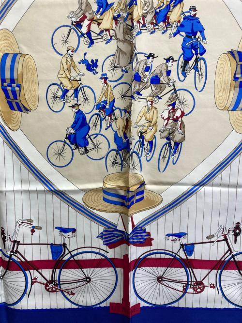 HERMES（エルメス）HERMES (エルメス) Les Bacanes 自転車/カレ90 ブルーの古着・服飾アイテム