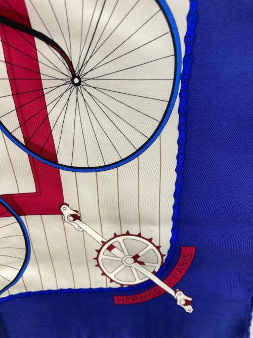 HERMES（エルメス）HERMES (エルメス) Les Bacanes 自転車/カレ90 ブルーの古着・服飾アイテム