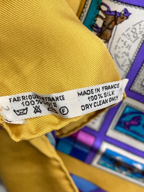 HERMES（エルメス）HERMES (エルメス) CORRESPONDANCE/カレ90 イエローの古着・服飾アイテム