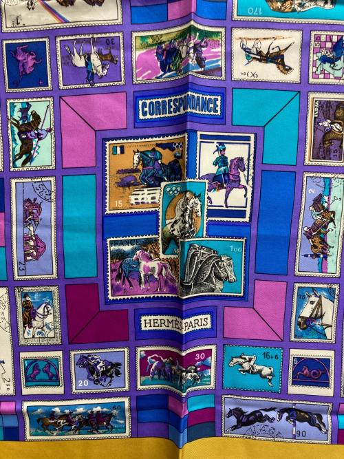 HERMES（エルメス）HERMES (エルメス) CORRESPONDANCE/カレ90 イエローの古着・服飾アイテム