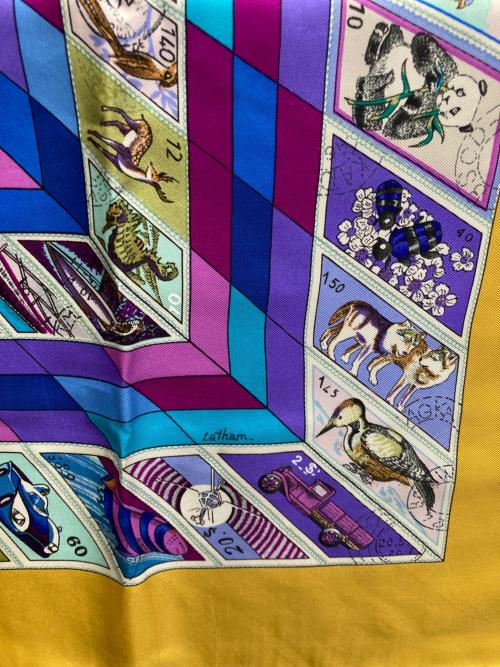 HERMES（エルメス）HERMES (エルメス) CORRESPONDANCE/カレ90 イエローの古着・服飾アイテム