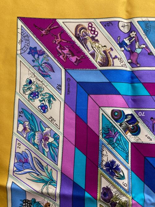 HERMES（エルメス）HERMES (エルメス) CORRESPONDANCE/カレ90 イエローの古着・服飾アイテム