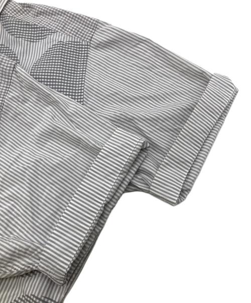 GANRYU（ガンリュウ）GANRYU (ガンリュウ) ドットストライプ半袖シャツ【AD2016】 グレー サイズ:Sの古着・服飾アイテム