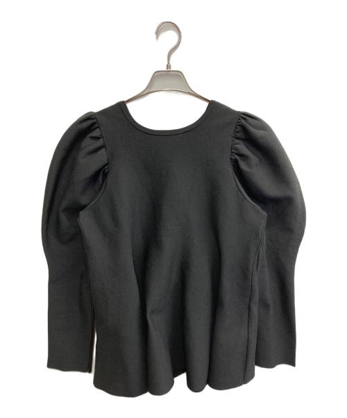 CADUNE（カデュネ）CADUNE (カデュネ) ペプラム ゴールドボタン トップス ブラック サイズ:38の古着・服飾アイテム