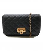 CHARLES & KEITHチャールズアンドキース）の古着「Cressida クレシダ キルトプッシュロッククラッチ」｜ブラック