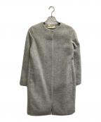 UNITED ARROWSユナイテッドアローズ）の古着「アルパカ混 ノーカラーシャギーコート」｜グレー