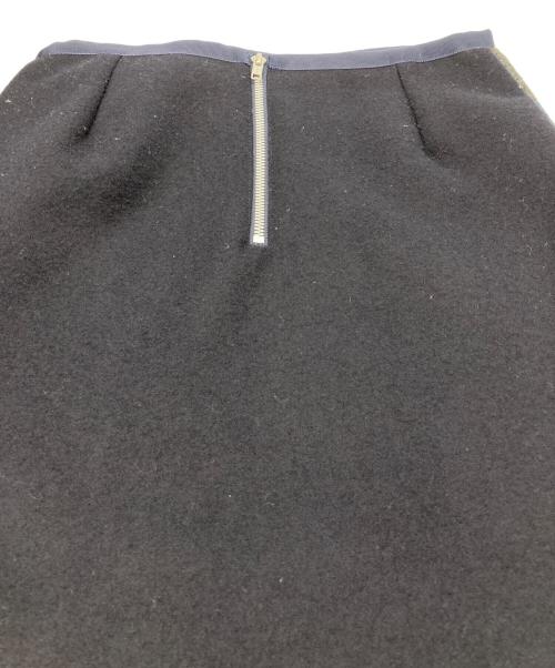 sacai（サカイ）sacai (サカイ) 素材切替 フリンジスカート ネイビー サイズ:2の古着・服飾アイテム