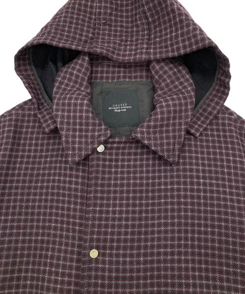 UNUSED（アンユーズド）UNUSED (アンユーズド) ガンクラブチェックコート パープル サイズ:Lの古着・服飾アイテム