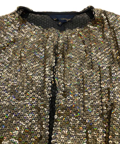 COMME des GARCONS（コムデギャルソン）COMME des GARCONS (コムデギャルソン) 90’Sスパンコール シースルー ノーボタンジャケット ブラウン サイズ:Sの古着・服飾アイテム