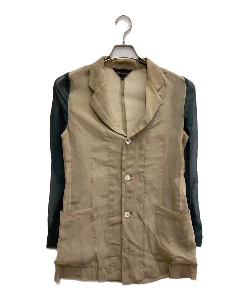 COMME des GARCONS（コムデギャルソン）COMME des GARCONS (コムデギャルソン) 袖切替シースルーシャツジャケット【AD1993】 ベージュ サイズ:Sの古着・服飾アイテム