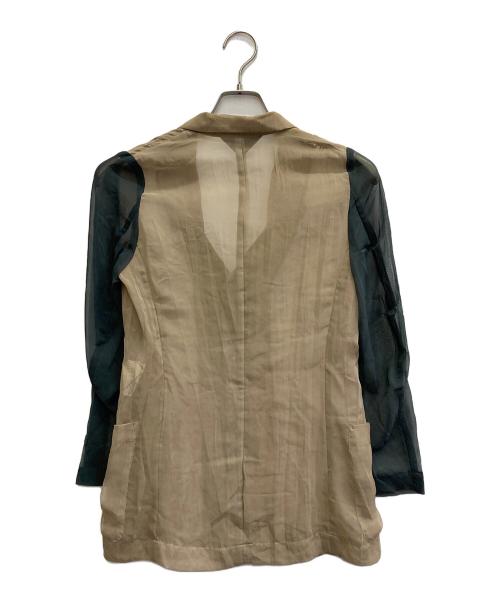 COMME des GARCONS（コムデギャルソン）COMME des GARCONS (コムデギャルソン) 袖切替シースルーシャツジャケット【AD1993】 ベージュ サイズ:Sの古着・服飾アイテム