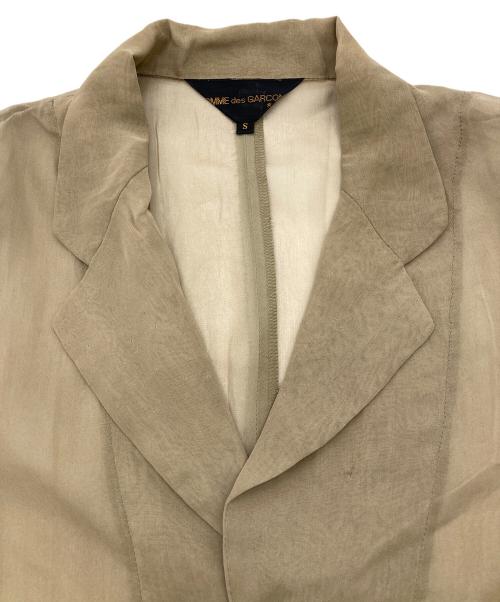 COMME des GARCONS（コムデギャルソン）COMME des GARCONS (コムデギャルソン) 袖切替シースルーシャツジャケット【AD1993】 ベージュ サイズ:Sの古着・服飾アイテム