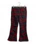 JUNYA WATANABE COMME des GARCONS（(ジュンヤワタナベ コムデギャルソン）の古着「パッチワークチェックフレアパンツ【 AD2002】」｜レッド