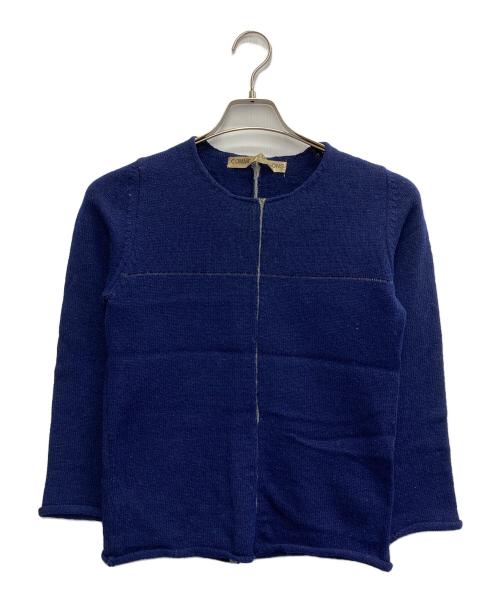 COMME des GARCONS（コムデギャルソン）COMME des GARCONS (コムデギャルソン) 90’Sクロスデザイン ウールナイロンニット【AD1997】 ネイビー サイズ:表記無しの古着・服飾アイテム