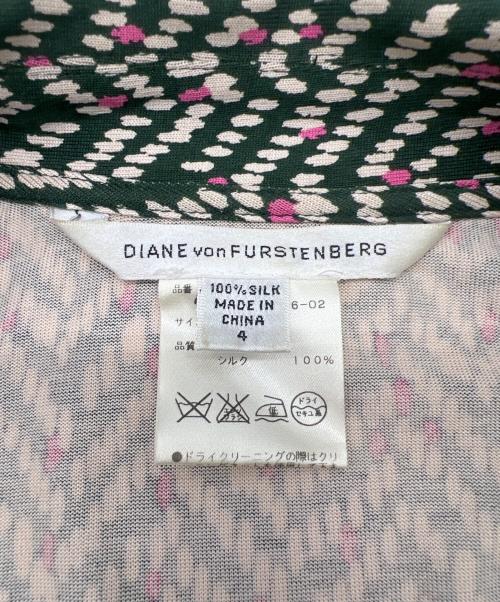 DIANE VON FURSTENBERG（ダイアンフォンファステンバーグ）DIANE VON FURSTENBERG (ダイアンフォンファステンバーグ) シルクワンピース グリーン サイズ:4の古着・服飾アイテム
