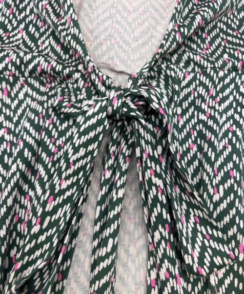 DIANE VON FURSTENBERG（ダイアンフォンファステンバーグ）DIANE VON FURSTENBERG (ダイアンフォンファステンバーグ) シルクワンピース グリーン サイズ:4の古着・服飾アイテム