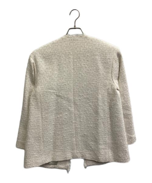 green label relaxing（グリーンレーベルリラクシング）green label relaxing (グリーンレーベルリラクシング) ノーカラーツイードジャケット アイボリー サイズ:36 未使用品の古着・服飾アイテム