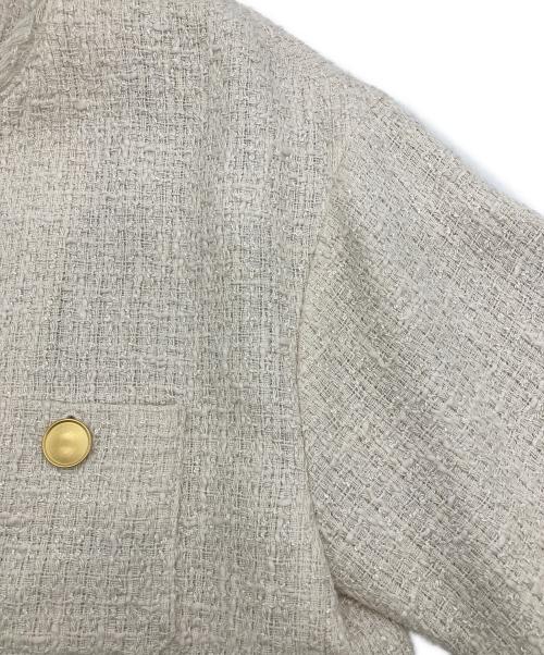 green label relaxing（グリーンレーベルリラクシング）green label relaxing (グリーンレーベルリラクシング) ノーカラーツイードジャケット アイボリー サイズ:36 未使用品の古着・服飾アイテム
