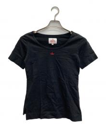 Vivienne Westwood RED LABEL（ヴィヴィアンウエストウッドレッドレーベル）の古着「ロゴ刺繍Tシャツ」｜ブラック