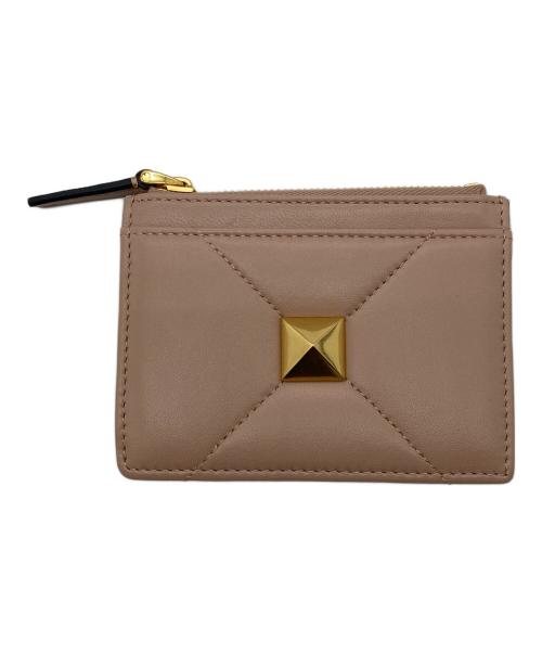 VALENTINO（ヴァレンティノ）VALENTINO (ヴァレンティノ) ワンスタッズレザーコインケース ベージュの古着・服飾アイテム