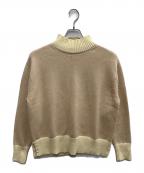 UNITED ARROWS TOKYOユナイテッドアローズトウキョウ）の古着「バイカラー ハイネック ニットプルオーバー」｜ベージュ