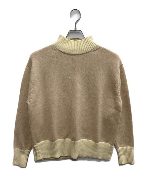 UNITED ARROWS TOKYO（ユナイテッドアローズトウキョウ）UNITED ARROWS TOKYO (ユナイテッドアローズトウキョウ) バイカラー ハイネック ニットプルオーバー ベージュ サイズ:FREEの古着・服飾アイテム