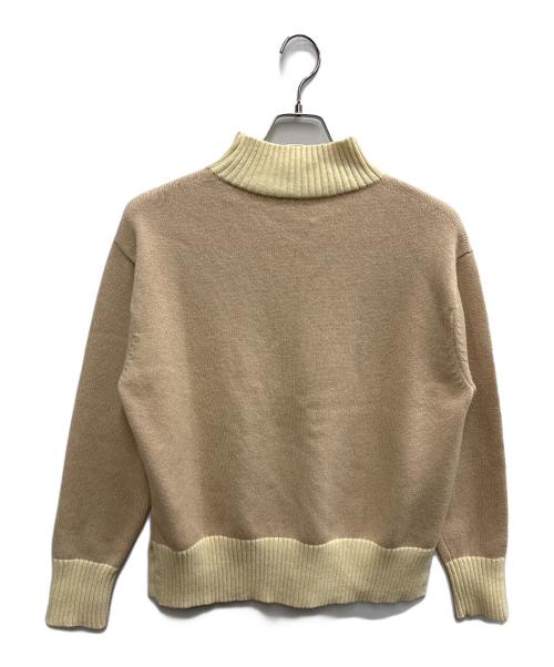 UNITED ARROWS TOKYO（ユナイテッドアローズトウキョウ）UNITED ARROWS TOKYO (ユナイテッドアローズトウキョウ) バイカラー ハイネック ニットプルオーバー ベージュ サイズ:FREEの古着・服飾アイテム