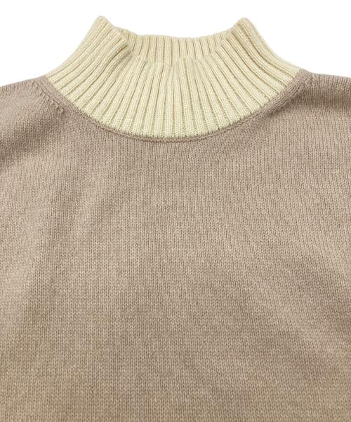 UNITED ARROWS TOKYO（ユナイテッドアローズトウキョウ）UNITED ARROWS TOKYO (ユナイテッドアローズトウキョウ) バイカラー ハイネック ニットプルオーバー ベージュ サイズ:FREEの古着・服飾アイテム