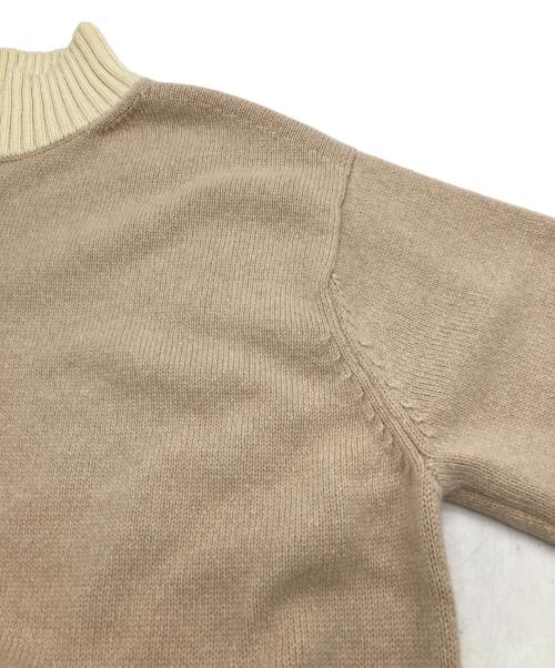 UNITED ARROWS TOKYO（ユナイテッドアローズトウキョウ）UNITED ARROWS TOKYO (ユナイテッドアローズトウキョウ) バイカラー ハイネック ニットプルオーバー ベージュ サイズ:FREEの古着・服飾アイテム