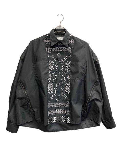 FACETASM（ファセッタズム）FACETASM (ファセッタズム) ZIP SHIRT ブラック サイズ:Lの古着・服飾アイテム