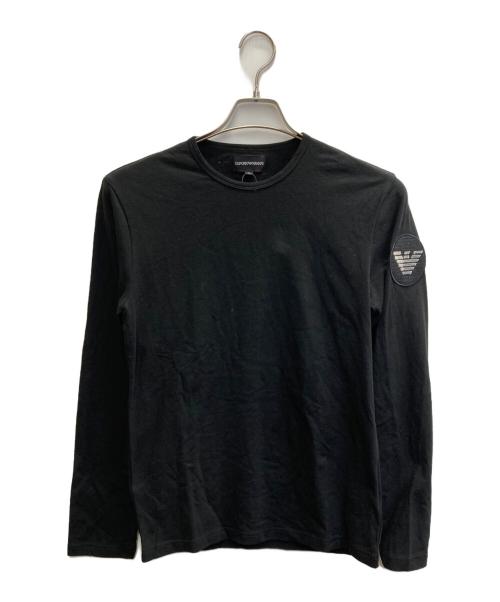 EMPORIO ARMANI（エンポリオ アルマーニ）EMPORIO ARMANI (エンポリオ アルマーニ) 裾ロゴカットソー/タグ付き ブラック サイズ:Mの古着・服飾アイテム