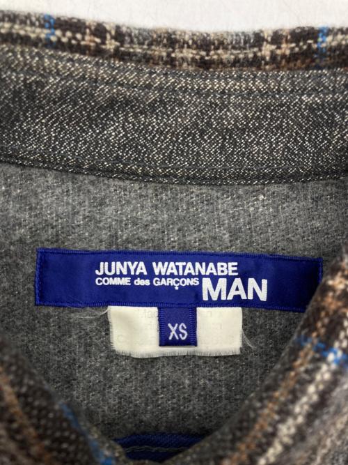 JUNYA WATANABE MAN（ジュンヤワタナベマン）JUNYA WATANABE MAN (ジュンヤワタナベマン) 切替シャツ グレー×ネイビー サイズ:ｘｓの古着・服飾アイテム