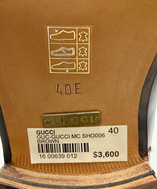 GUCCI（グッチ）GUCCI (グッチ) スクエアトゥサイドゴアブーツ ブラウン サイズ:40Eの古着・服飾アイテム
