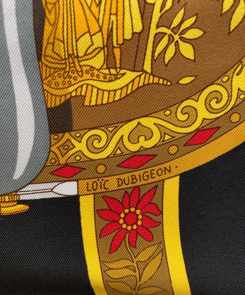 HERMES（エルメス）HERMES (エルメス) カレ90/IN SALZBURG ザルツブルクにて ブラック×イエローの古着・服飾アイテム