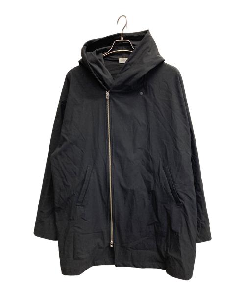 eN ROUTE（アンルート）EN ROUTE (アンルート) ナイロンポリエステルアシンメトリージップビックパーカー ブラック サイズ:3の古着・服飾アイテム
