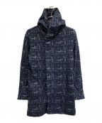 1PIU1UGUALE3 RELAXウノピゥウノウグァーレトレ リラックス）の古着「ツイードフラップコート」｜ネイビー