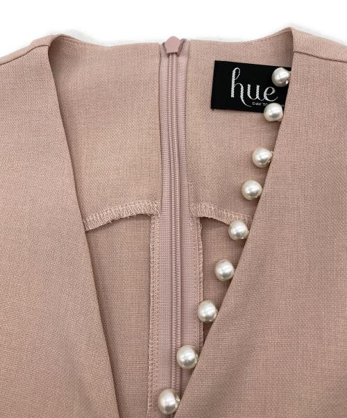 hue（ヒュー）hue (ヒュー) ノースリーブパールワンピース ピンク サイズ:36の古着・服飾アイテム