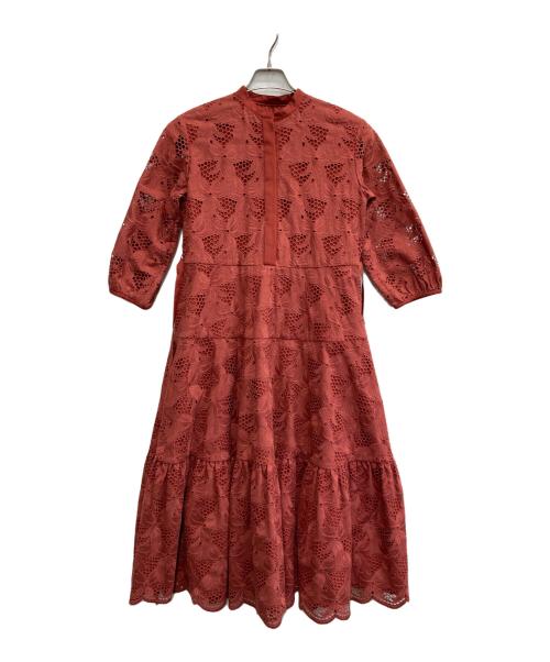 DRAWER（ドゥロワー）DRAWER (ドゥロワー) レースワンピース ブラウン サイズ:36の古着・服飾アイテム
