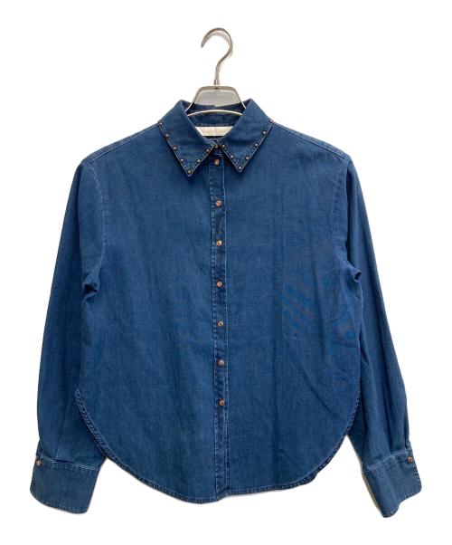 SEE BY CHLOE（シーバイクロエ）SEE BY CHLOE (シーバイクロエ) デニムスタッズシャツ インディゴ サイズ:34の古着・服飾アイテム