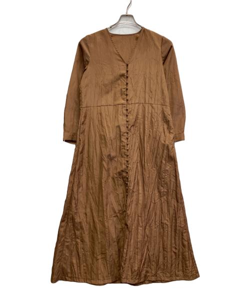 RIM.ARK（リムアーク）RIM.ARK (リムアーク) プリーツワンピース ブラウン サイズ:38の古着・服飾アイテム
