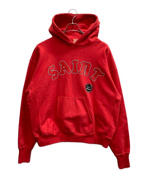 SAINT MICHAEL（セントマイケル）SAINT MICHAEL (セントマイケル) ヴィンテージ加工プルオーバーパーカー レッド サイズ:Lの古着・服飾アイテム