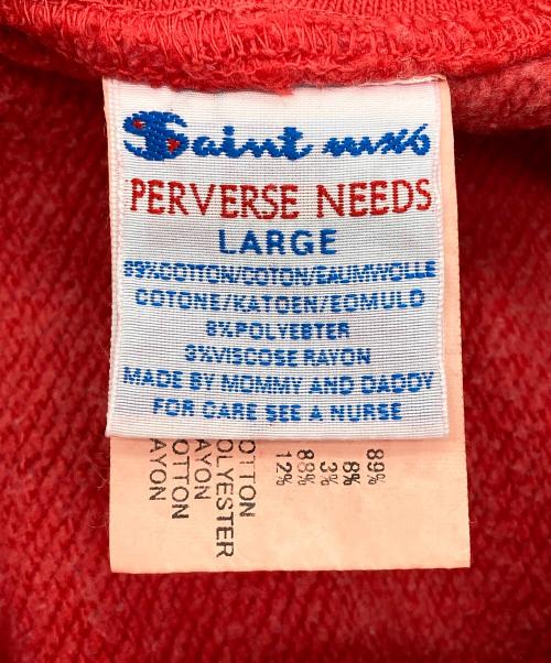 SAINT MICHAEL（セントマイケル）SAINT MICHAEL (セントマイケル) ヴィンテージ加工プルオーバーパーカー レッド サイズ:Lの古着・服飾アイテム