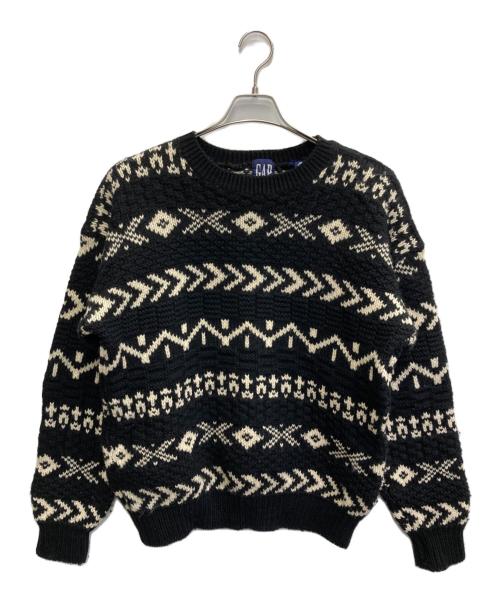 OLD GAP（オールドギャップ）OLD GAP (オールドギャップ) OLDウールノルディックニット ブラック サイズ:Lの古着・服飾アイテム