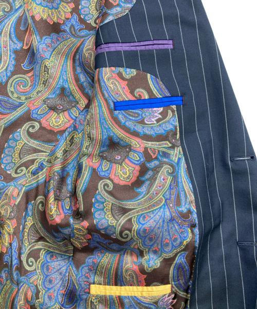 PAUL SMITH（ポールスミス）PAUL SMITH (ポールスミス) 裏地柄ベスト付きセットアップ/british collection/ﾍﾟｲｽﾞﾘｰ ネイビー サイズ:Lの古着・服飾アイテム