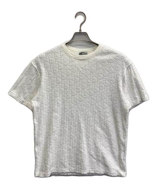 Dior（ディオール）Dior (ディオール) オブリーク トロッター パイル 半袖Tシャツ ホワイト サイズ:Sの古着・服飾アイテム
