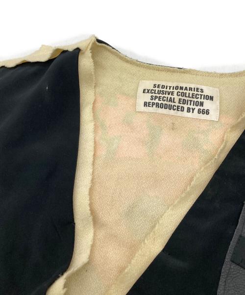 SEDITIONARIES by 666（セディショナリーズ）SEDITIONARIES by 666 (セディショナリーズ) NO FUTURE ベスト ブラック×ホワイト サイズ:表記無しの古着・服飾アイテム