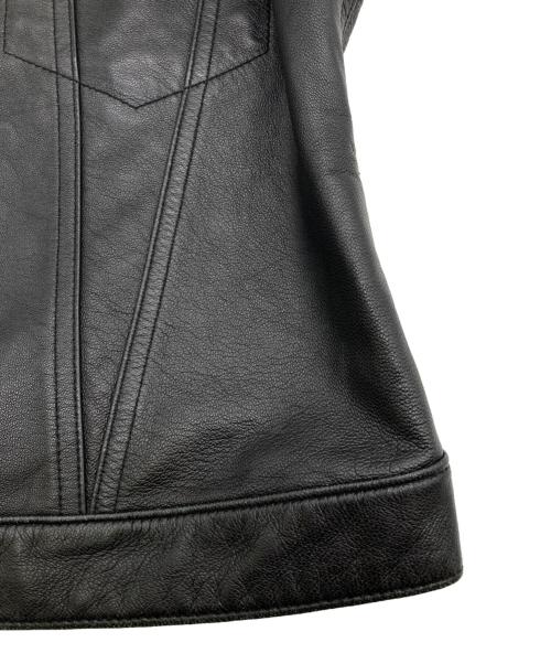 PINK HOUSE（ピンクハウス）PINK HOUSE (ピンクハウス) シープ レザージャケット ブラック サイズ:Lの古着・服飾アイテム